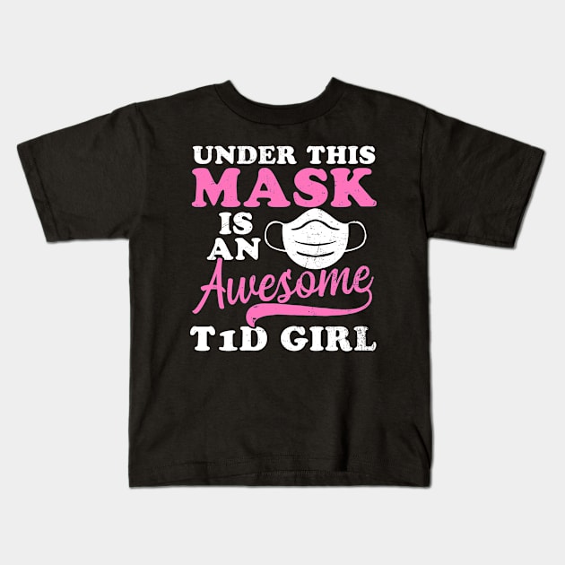 T1D Mom Shirt | Awesome Girl Under Mask Gift Kids T-Shirt by Gawkclothing